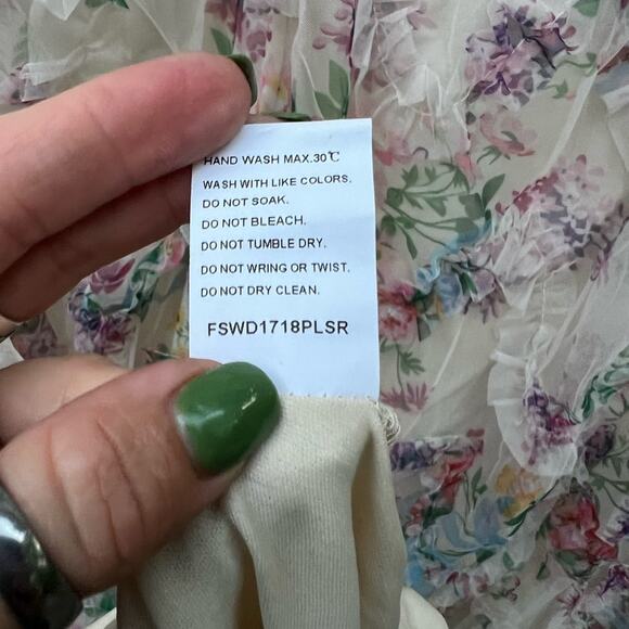 Faeriesty Ruched Bustier Ruffle Trim Hem Floral Print Tube Corset Dress 5X - Picture 12 of 12